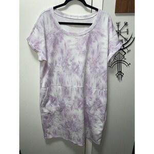 Gaiam Purple Tie Dye Athletic T-shirt Dress With Pockets‎  XXl